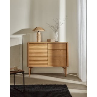 Niska komoda u dekoru hrasta u prirodnoj boji 105x86 cm Lenon – Kave Home