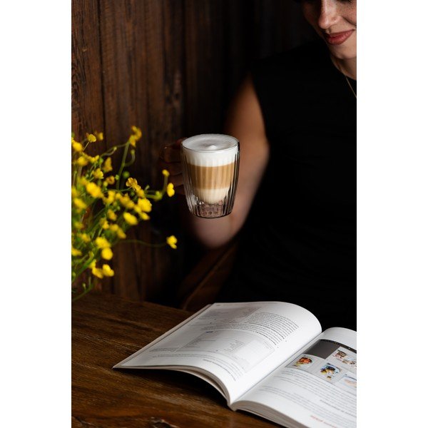 Staklene šalice u setu 2 kom za cappuccino 250 ml Livio Duo – Vialli Design-image-2