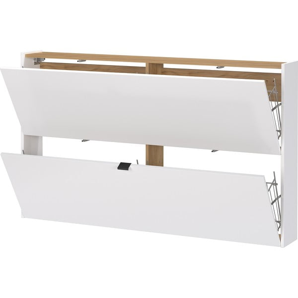 Bijeli preklopni/viseći ormarić za cipele u dekoru hrasta 140x83x18 cm Ameca – Germania-image-2