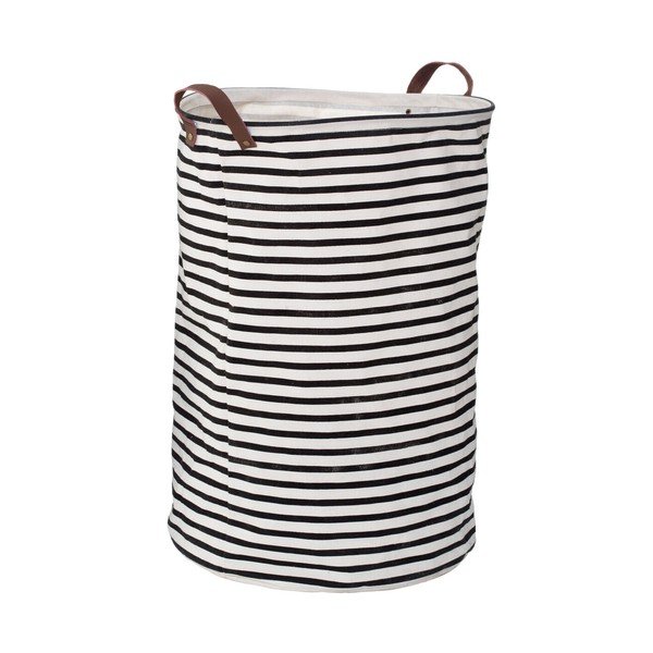 Crno-bijela tekstilna košara za rublje 54 l Stripe – Premier Housewares