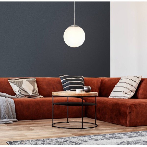 Bijela/u srebrnoj boji viseća svjetiljka sa staklenim sjenilom ø 20 cm RONDO – EGLO-image-3