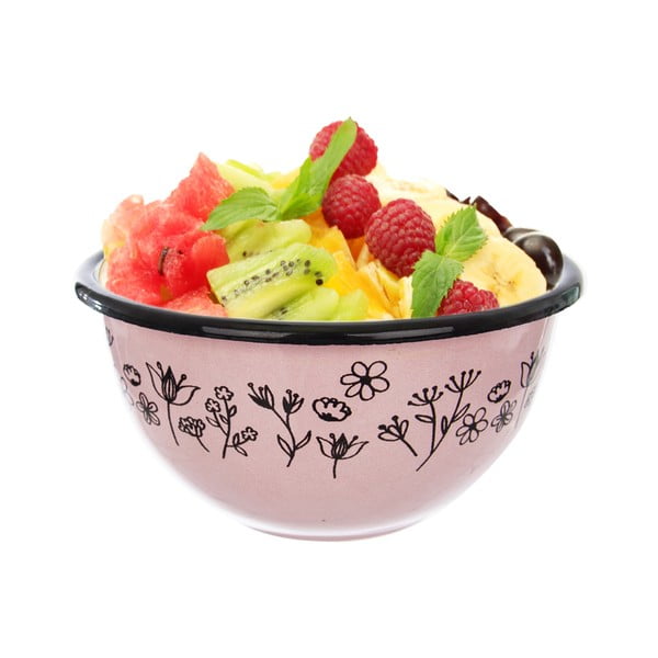 Ružičasta emajlirana zdjelica Orion Meadow, ø 12 cm-image-2