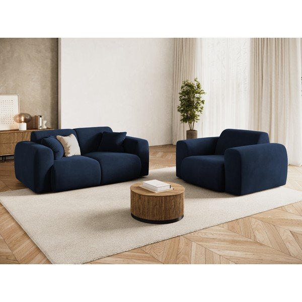 Tamno plava baršunasti sofa 170 cm Molino – Micadoni -image-1