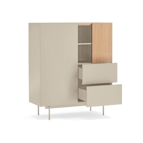 Bež/u prirodnoj boji visoka komoda u dekoru hrasta 100x120 cm Otto – Teulat-image-2