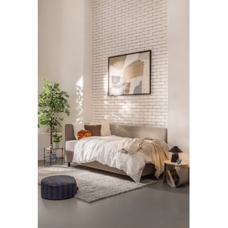 Smeđe-sivi tapecirani krevet s prostorom za odlaganje s madracem 120x200 cm Avela – Bonami Selection
