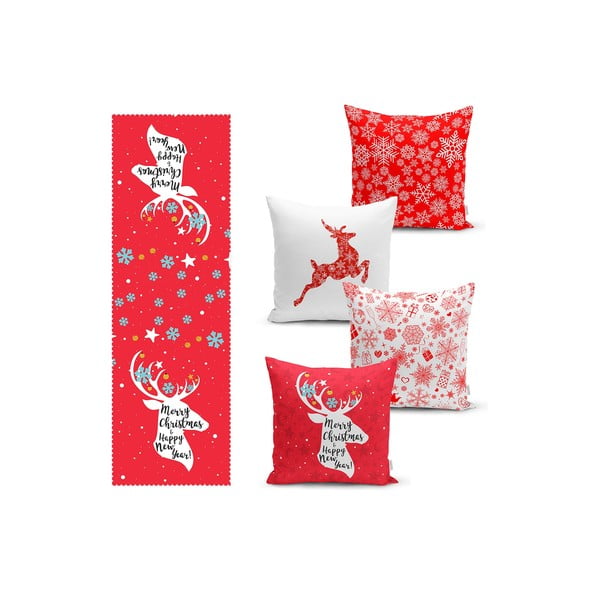 Komplet jastučnica i nadstolnjaka 5 kom Snowflakes – Mila Home