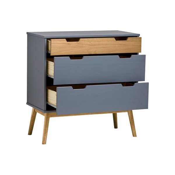 Siva komoda od masivnog borovog drveta, Marckeric Baku, visina 82 cm-image-3