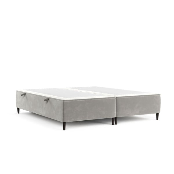 Svijetlo sivi tapecirani bračni krevet s prostorom za pohranu 200x200 cm Tate – Maison de Rêve