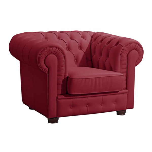 Crvena fotelja od imitacije kože Max Winzer Bridgeport