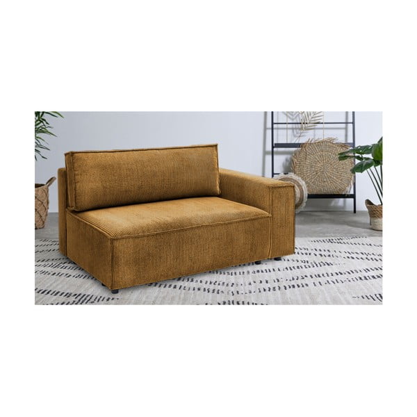 Senf žuta modularna sjedeća garnitura od samta (s desnim kutom) Nihad modular – Bobochic Paris-image-1