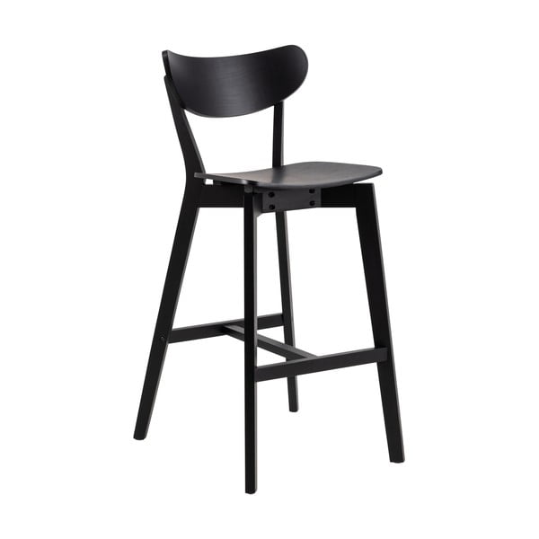Crne barske stolice u setu 2 kom od masivnog kaučuka 105 cm Roxby – Actona