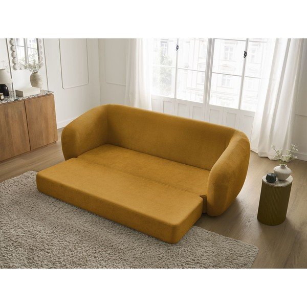 Senf žuta sklopiva sofa od šenila 228 cm Neyo – Bobochic Paris-image-1
