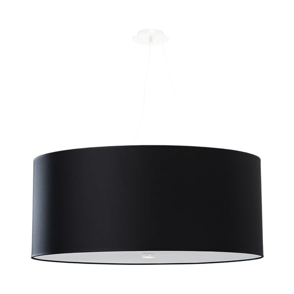 Crna viseća svjetiljka s tekstilnim sjenilom ø 70 cm Volta – Nice Lamps