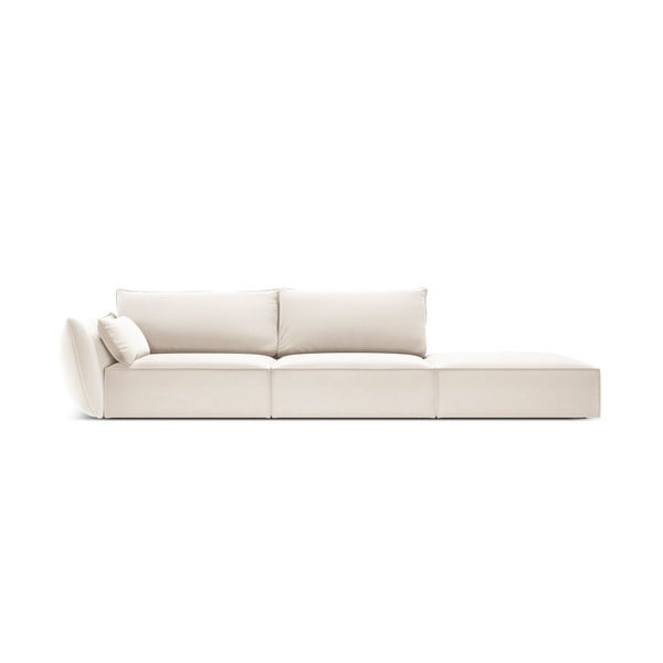 Bež baršunasta sofa s lijevim kutom 264 cm Vanda – Mazzini Sofas
