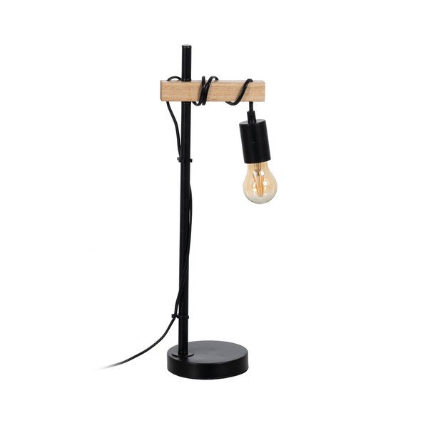 Crna/u prirodnoj boji stolna lampa (visina 52 cm) – Ixia