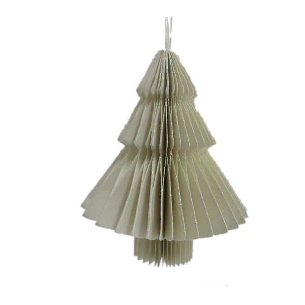 Svjetlosiva papirnata božićna dekoracija u obliku božićnog drveta Only Natural, dužina 10 cm