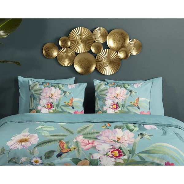 Plava posteljina za krevet za jednu osobu/za produženi krevet od pamučnog satena 140x220 cm Fungi – Descanso-image-2