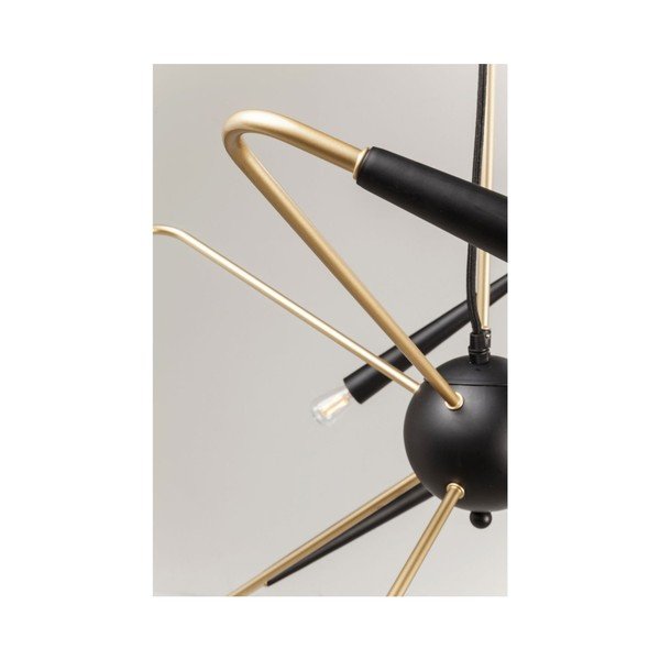 Crna stropna svjetiljka s detaljima u zlatnoj boji Kare Design Harlekin-image-3