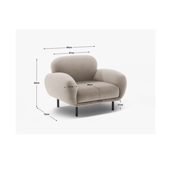 Zelena fotelja od bouclé tkanine Poppy – Micadoni -image-4