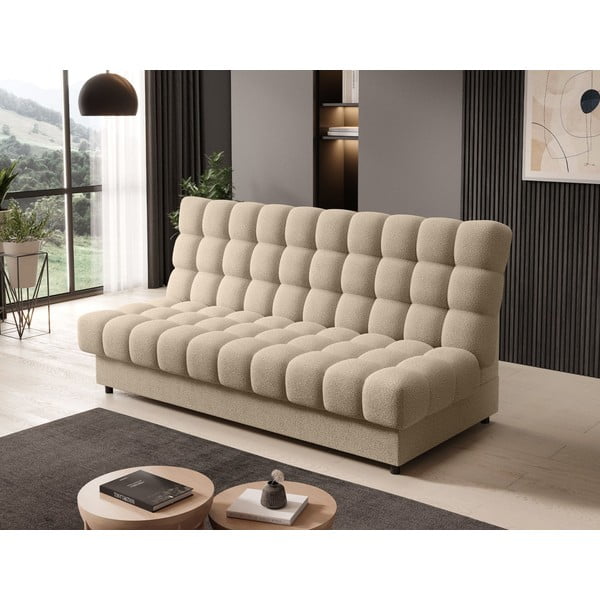 Bež sklopiva/s prostorom za odlaganje sofa od bouclé tkanine 197 cm Clareta – ELTAP-image-3