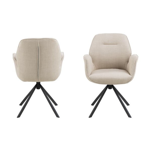 Krem podstavljena blagovaonska stolica Aura – Actona-image-3