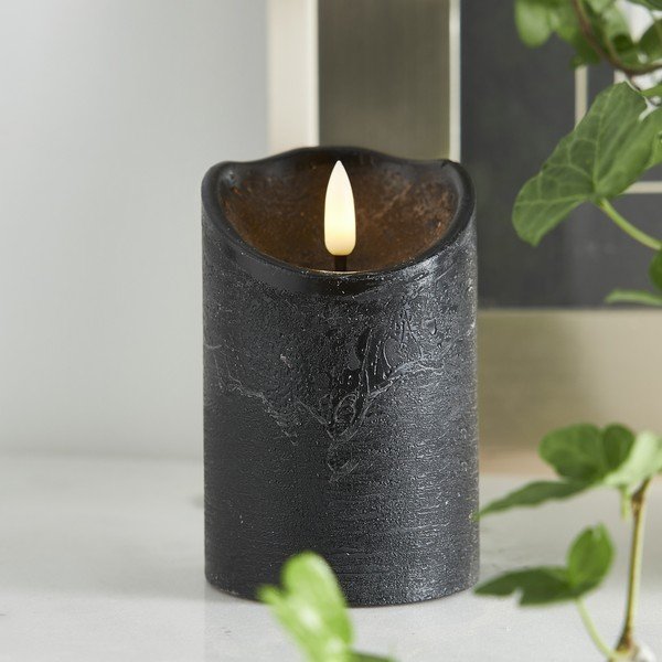 LED svijeća od crnog voska Star Trading Flamme Rustic, visina 12,5 cm-image-1