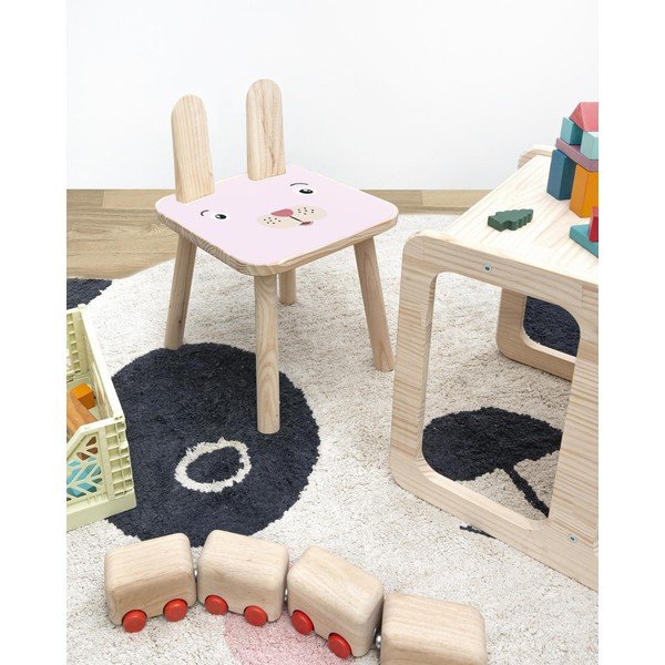 Dječja stolica od masivne borovine Little Nice Things Rose Bunny-image-1