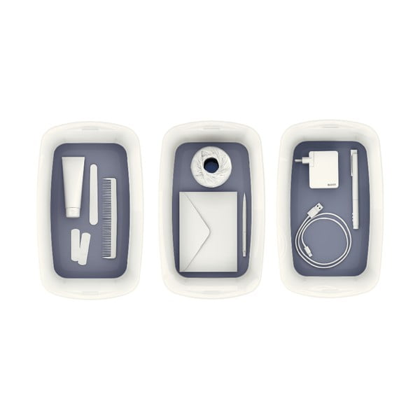 Bijela/siva plastična kutija za pohranu s poklopcem 32x19x13 cm MyBox – Leitz-image-2