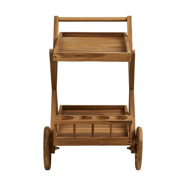 Kolica za posluživanje na kotačima od masivnog drveta 50x86 cm Pasaku – House Nordic-image-4