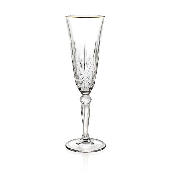 Čaša za šampanjac s rubom u zlatnoj boji Brandani Flute 