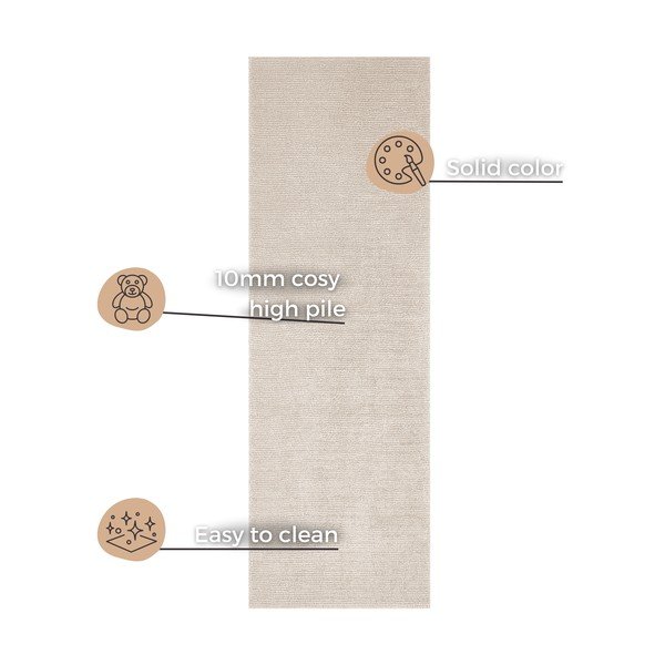 Bež podloga Mint rugs SuperSoft, 80 x 250 cm-image-4