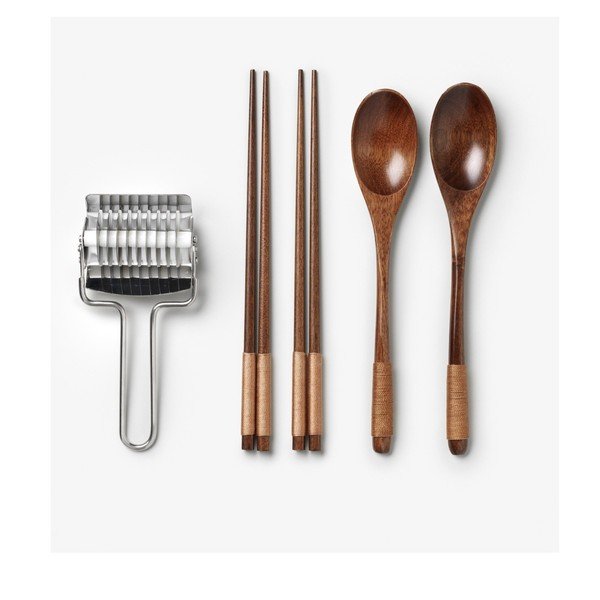 Plavi set štapića za jelo od nehrđajućeg čelika/od bambusa za 2 osobe The Essentials - Ramen Tools – Printworks