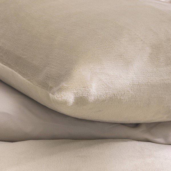 Bež 3-dijelna posteljina za bračni krevet/za produženi krevet od mikroflanela 240x220 cm Flanou – douceur d'intérieur-image-2