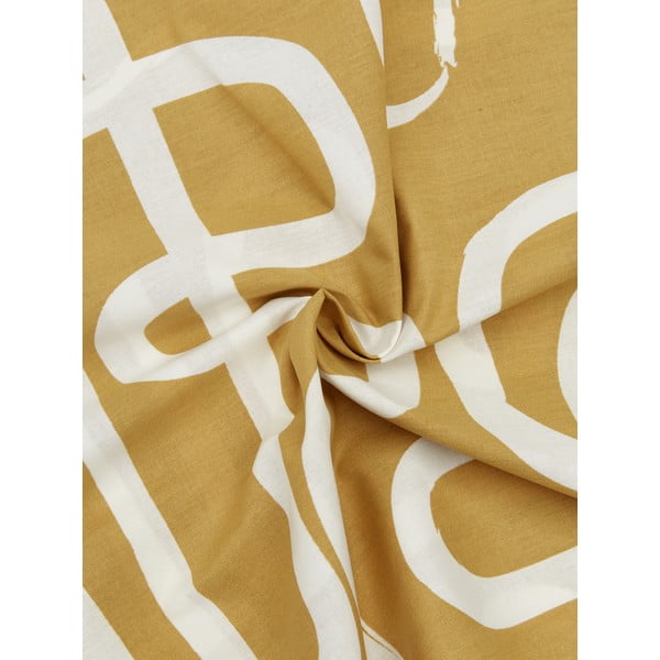 Žuto-bijela posteljina od pamučnog perkala Westwing Collection Malu, 135 x 200 cm-image-1