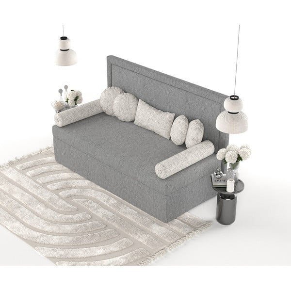 Sivi tapecirani krevet 90x200 cm Scala – Maison de Rêve-image-4