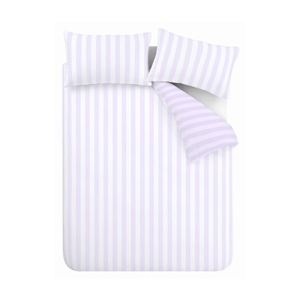Bijela/u boji lavande posteljina za krevet za jednu osobu 135x200 cm Stripe Tease – Sassy B