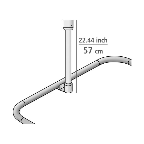 Stropni nosač za tuš zavjesu u sjajno srebrnoj boji Era – Wenko-image-2