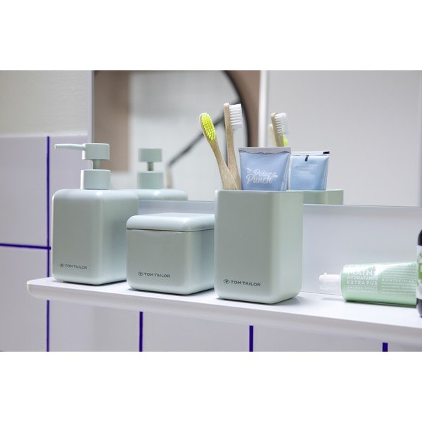 Svijetlo zeleni kupaonski organizator za pamučne vatice od polyresina Tom Tailor T-Rounded – Wenko-image-1