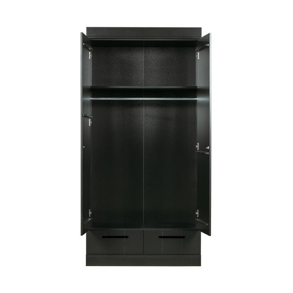 Crni ormar s konstrukcijom od borovog drveta WOOOD Connect, širine 94 cm-image-2