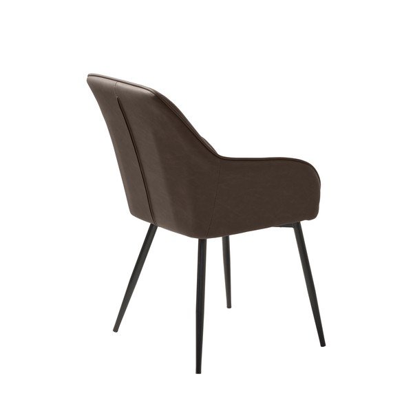 Tamno smeđa podstavljena blagovaonska stolica s naslonima za ruke Melfort – Unique Furniture-image-3