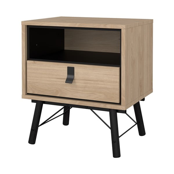 Noćni ormarić u dekoru hrasta u prirodnoj boji Ry – Tvilum-image-4