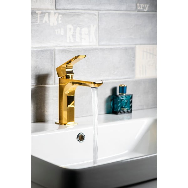 Stojeća slavina za umivaonik u zlatnoj boji Spy – Sapho-image-2