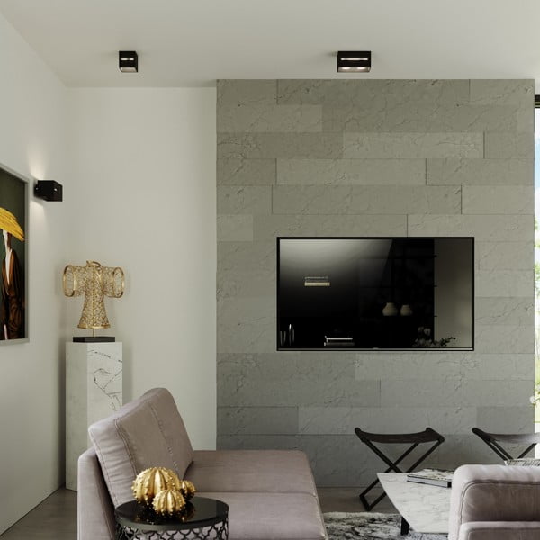 Crna stropna svjetiljka s metalnim sjenilom 10x10 cm Lorum – Sollux-image-4