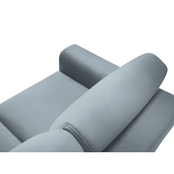 Svijetlo plava baršunasti sklopiva/s prostorom za odlaganje kutna garnitura Kyoto – Cosmopolitan Design-image-4