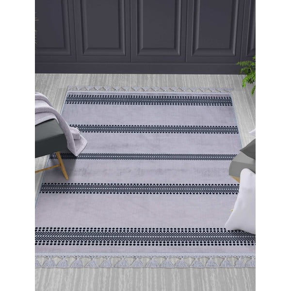 Sivi perivi tepih 120x80 cm - Vitaus-image-1