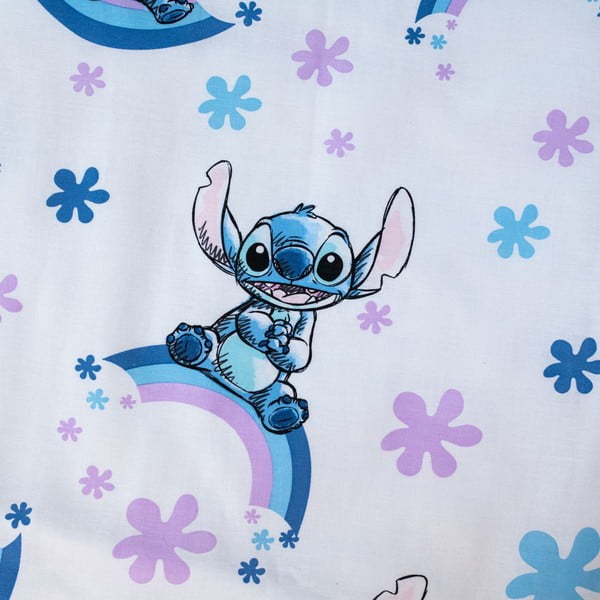 Bijela/plava pamučna dječja posteljina za dječji krevetić 135x100 cm Lilo and Stitch "Rainbow" – Jerry Fabrics-image-4