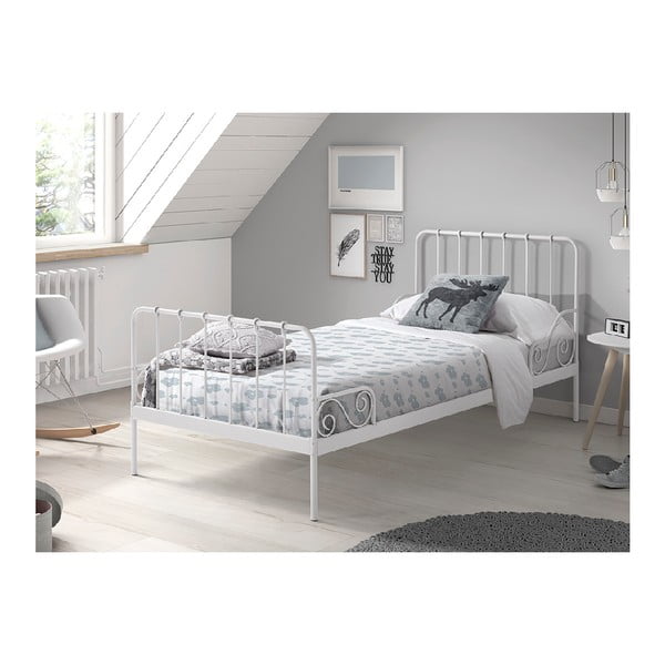 Bijeli metalni dječji krevet Vipack Alice, 90 x 200 cm-image-2