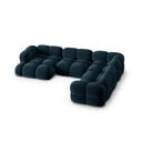 Tamno plava baršunasti kutna garnitura (s desnim kutom/u obliku slova "U") Loretto – Cosmopolitan Design