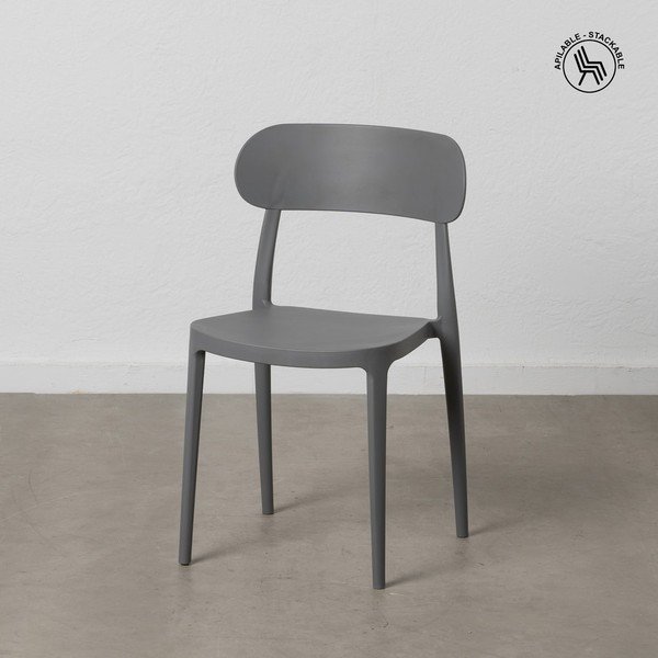 Sive plastična blagovaonske stolice u setu 2 kom – Ixia-image-1