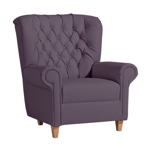 Ljubičasta fotelja od imitacije kože Max Winzer Recliner Vicky Leather